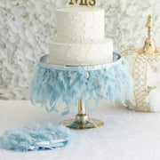 39" long Natural Turkey Feathers Trim with Satin Ribbon