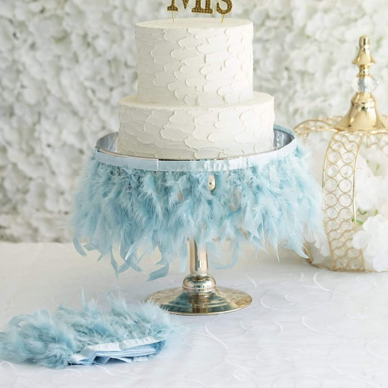 39" long Natural Turkey Feathers Trim with Satin Ribbon