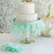 39" long Natural Turkey Feathers Trim with Satin Ribbon