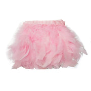 39" long Natural Turkey Feathers Trim with Satin Ribbon OST_TRIM01_PINK