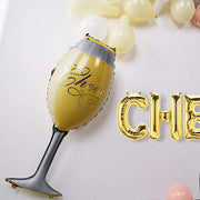 39" tall Champagne Bottle and Goblet Mylar Foil Balloons BLOON_FOL0002_32