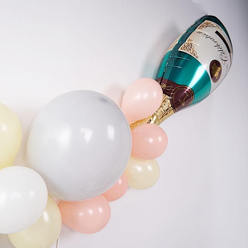 39" tall Champagne Bottle and Goblet Mylar Foil Balloons BLOON_FOL0002_32