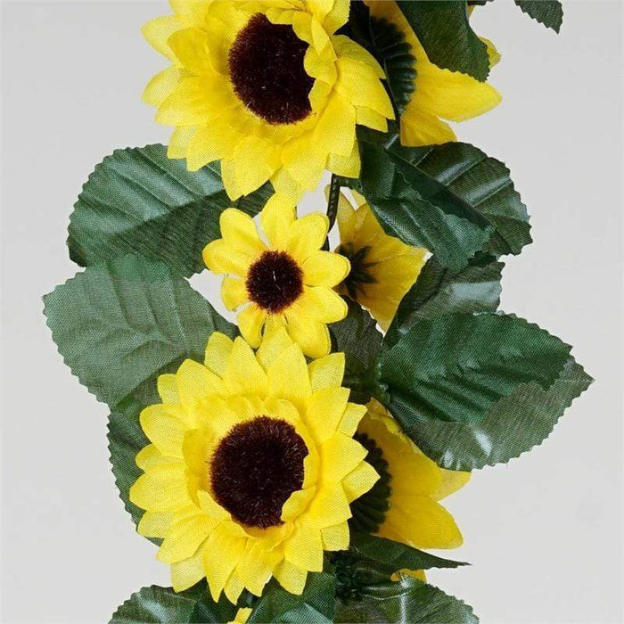 3D Chain Silk Sunflower Garland - Yellow ARTI_863_YEL