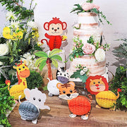 3D Jungle Safari Animal Honeycomb Paper Decorations Set - Assorted PAP_FAN_011_ANML