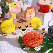 3D Jungle Safari Animal Honeycomb Paper Decorations Set - Assorted PAP_FAN_011_ANML