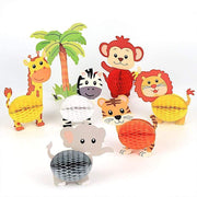 3D Jungle Safari Animal Honeycomb Paper Decorations Set - Assorted PAP_FAN_011_ANML
