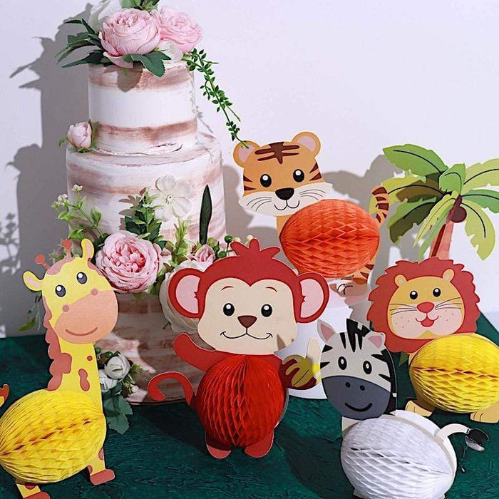 3D Jungle Safari Animal Honeycomb Paper Decorations Set - Assorted PAP_FAN_011_ANML