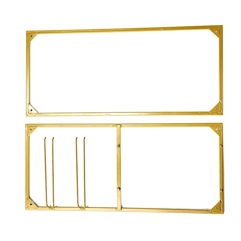 3ft tall 2-Tier Rectangular Metal Bar Cart with Wooden Serving Trays - Gold FURN_CART_003_GOLD