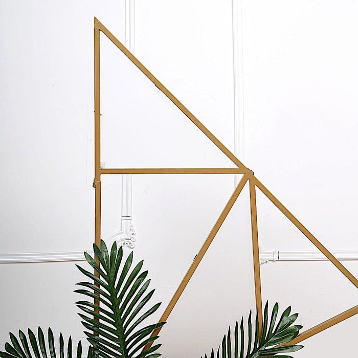 3ft Triangle Geometric Metal Wedding Arch Backdrop Stand - Gold BKDP_STND_13_S_GOLD