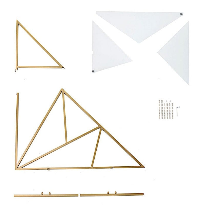 3ft Triangle Geometric Metal Wedding Arch Backdrop Stand - Gold BKDP_STND_13_S_GOLD