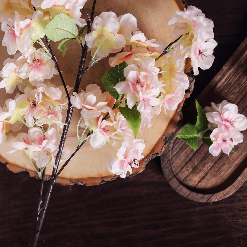 4 40" tall Bushes with Silk Cherry Blossoms Flowers