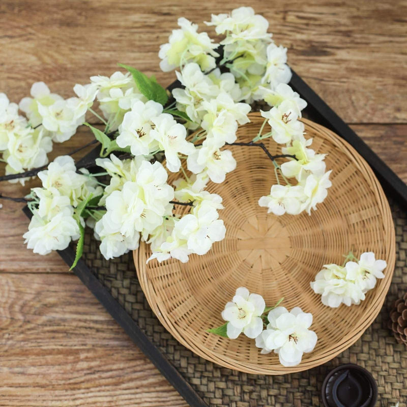 4 40" tall Bushes with Silk Cherry Blossoms Flowers