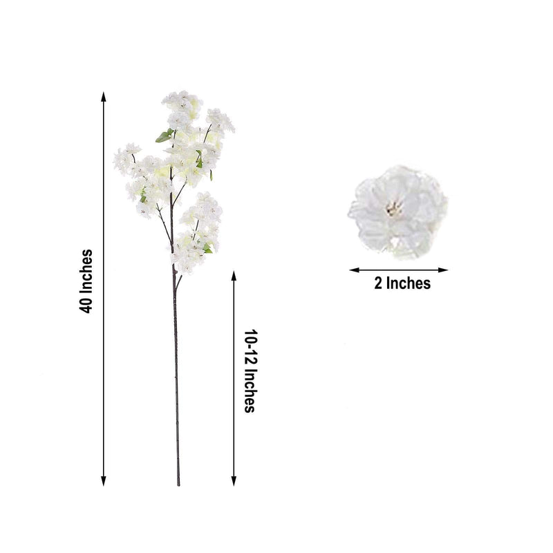 4 40" tall Bushes with Silk Cherry Blossoms Flowers