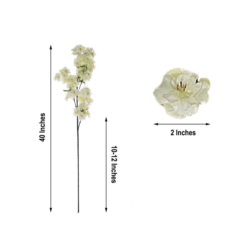 4 40" tall Bushes with Silk Cherry Blossoms Flowers