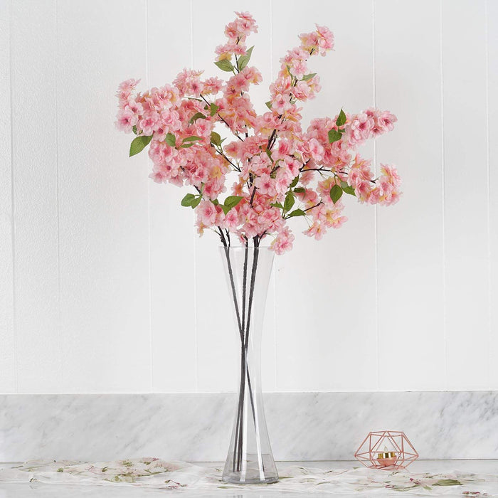 4 40" tall Bushes with Silk Cherry Blossoms Flowers