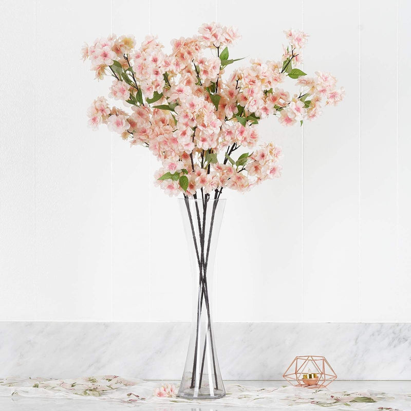 4 40" tall Bushes with Silk Cherry Blossoms Flowers