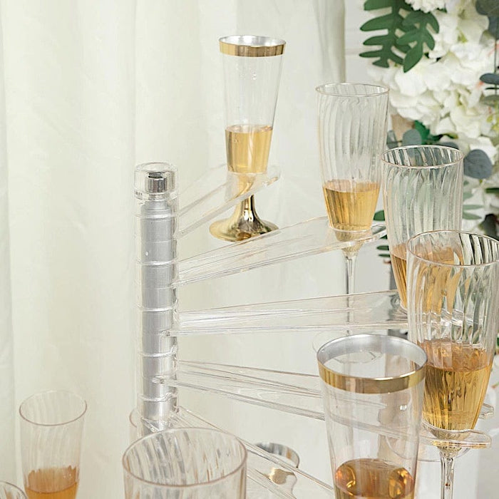 Clear 4.5 ft Spiral Acrylic Champagne Glass Flute Holder Display Stand