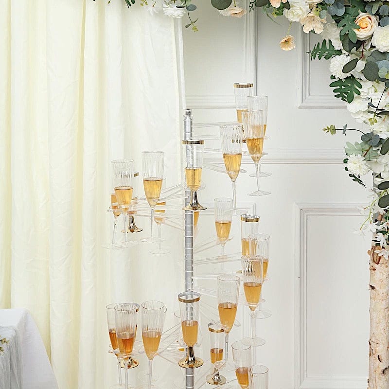 4.5 ft Acrylic Spiral Champagne Glasses Holder Flutes Display Stand - Clear DISP_STND_ACRY04_40_CLR