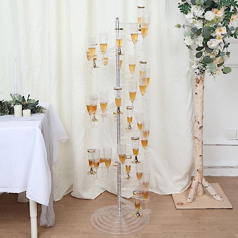 4.5 ft Acrylic Spiral Champagne Glasses Holder Flutes Display Stand - Clear DISP_STND_ACRY04_40_CLR