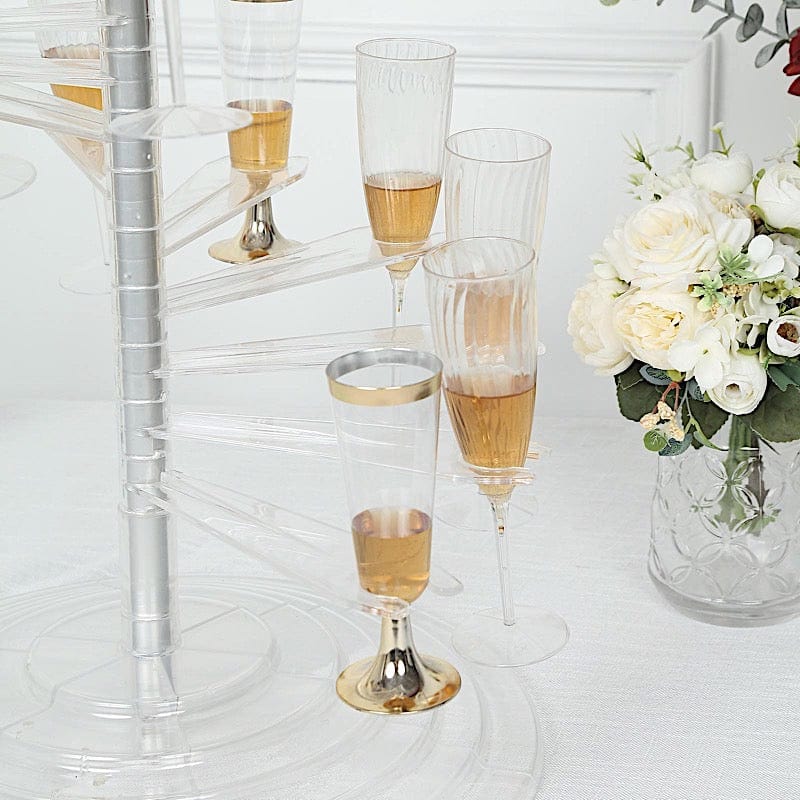 4.5 ft Acrylic Spiral Champagne Glasses Holder Flutes Display Stand - Clear DISP_STND_ACRY04_40_CLR