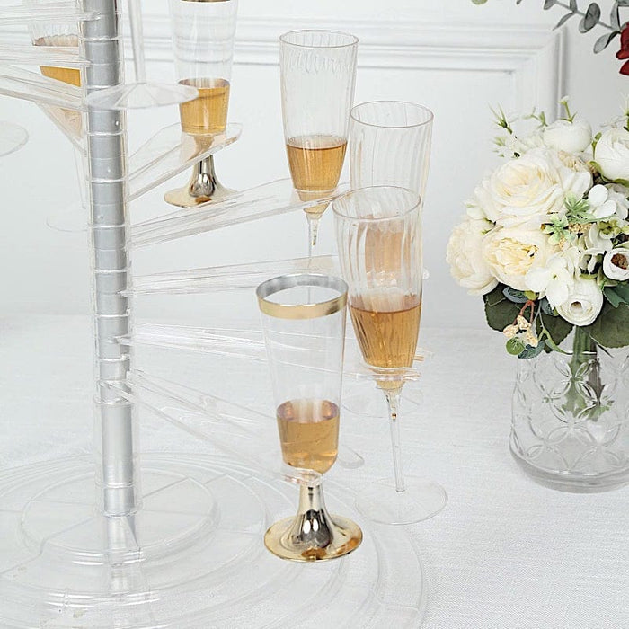 4.5 ft Acrylic Spiral Champagne Glasses Holder Flutes Display Stand - Clear DISP_STND_ACRY04_40_CLR