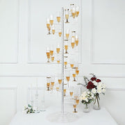 4.5 ft Acrylic Spiral Champagne Glasses Holder Flutes Display Stand - Clear DISP_STND_ACRY04_40_CLR