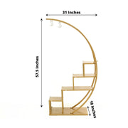 4.5 ft Metal 4 Tier Half Moon Ladder Display Stand Plant Shelf Rack - Gold FURN_STND_002_GOLD