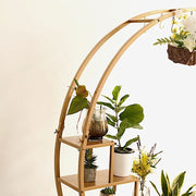 4.5 ft Metal 4 Tier Half Moon Ladder Display Stand Plant Shelf Rack - Gold FURN_STND_002_GOLD