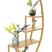 4.5 ft Metal 4 Tier Half Moon Ladder Display Stand Plant Shelf Rack - Gold FURN_STND_002_GOLD