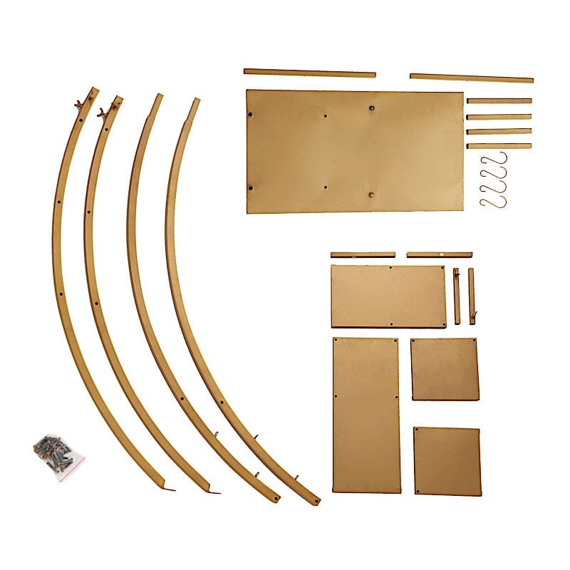 4.5 ft Metal 4 Tier Half Moon Ladder Display Stand Plant Shelf Rack - Gold FURN_STND_002_GOLD