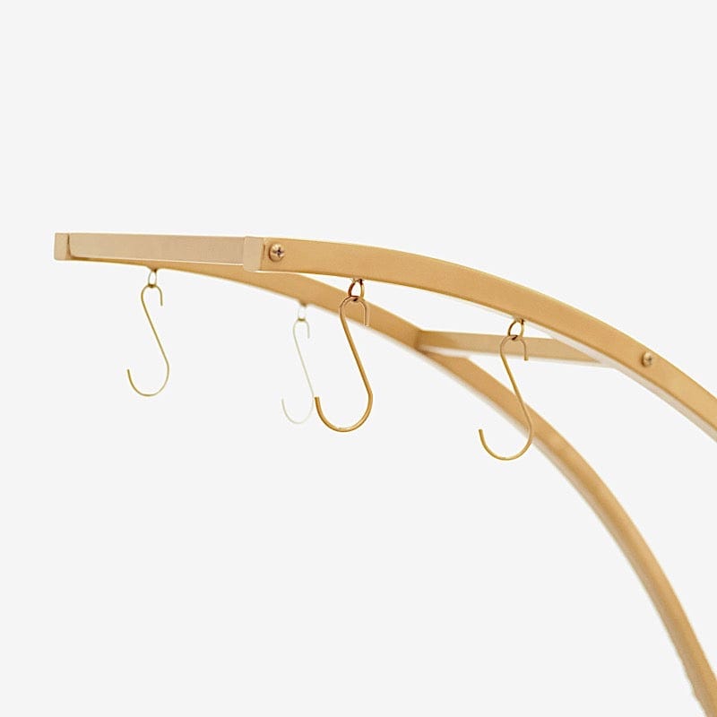 4.5 ft Metal 4 Tier Half Moon Ladder Display Stand Plant Shelf Rack - Gold FURN_STND_002_GOLD