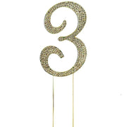 4.5" Rhinestone Cake Topper - Gold