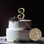 4.5" Rhinestone Cake Topper - Gold