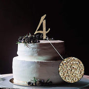 4.5" Rhinestone Cake Topper - Gold