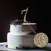 4.5" Rhinestone Cake Topper - Gold