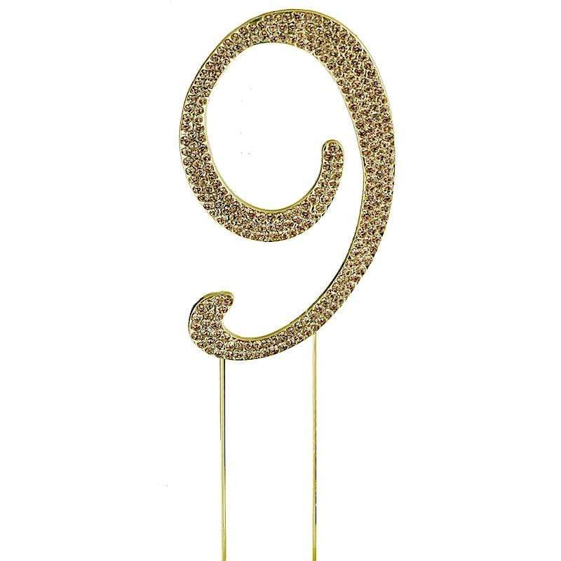 4.5" Rhinestone Cake Topper - Gold