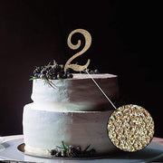 4.5" Rhinestone Cake Topper - Gold