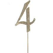 4.5" Rhinestone Cake Topper - Gold