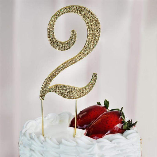 4.5" Rhinestone Cake Topper - Gold CAKE_TOPGN4_2