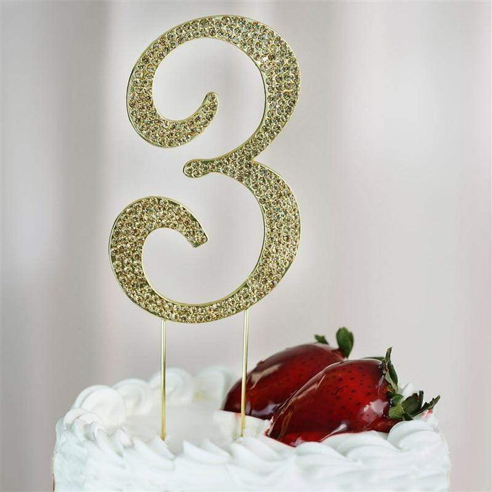 4.5" Rhinestone Cake Topper - Gold CAKE_TOPGN4_3