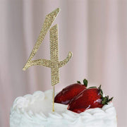 4.5" Rhinestone Cake Topper - Gold CAKE_TOPGN4_4