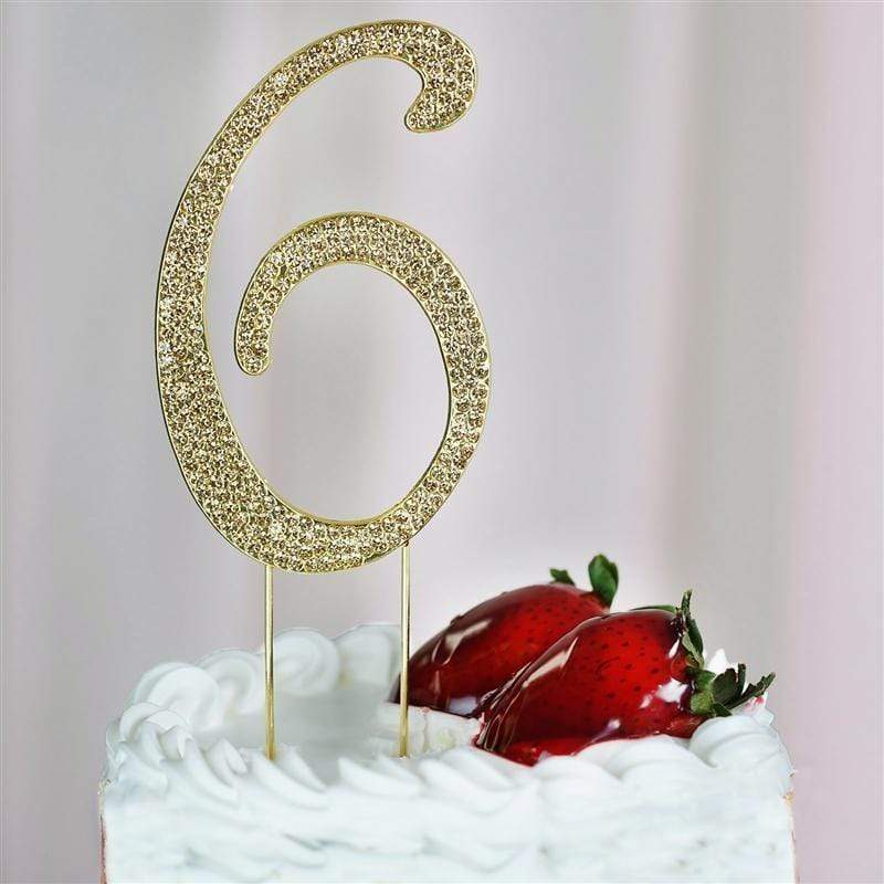 4.5" Rhinestone Cake Topper - Gold CAKE_TOPGN4_6