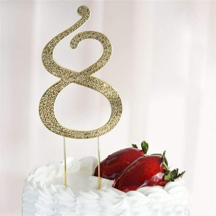 4.5" Rhinestone Cake Topper - Gold CAKE_TOPGN4_8