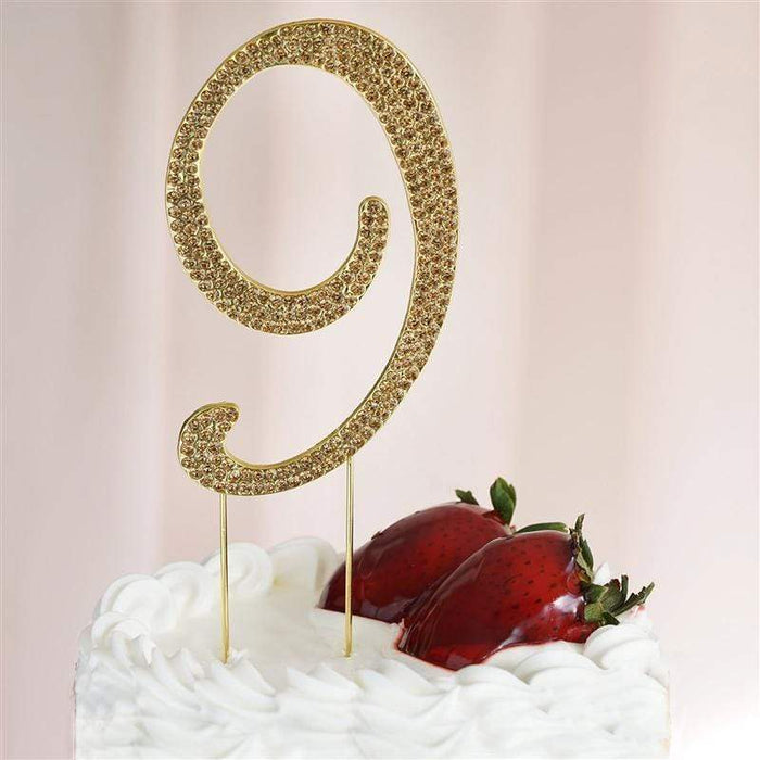 4.5" Rhinestone Cake Topper - Gold CAKE_TOPGN4_9