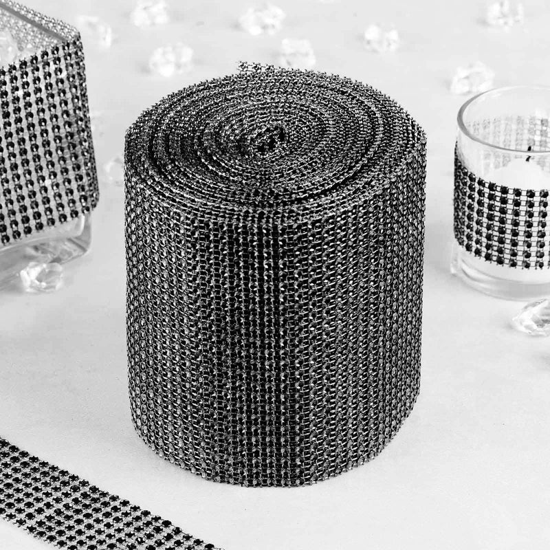 4.5" x 10 yards Diamond Bling Trim Roll of Ribbon