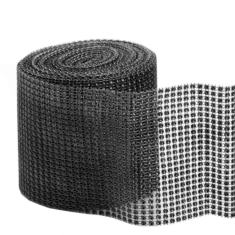4.5" x 10 yards Diamond Bling Trim Roll of Ribbon DIA_GINA_BLK
