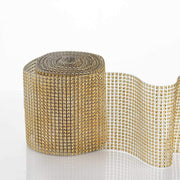 4.5" x 10 yards Diamond Bling Trim Roll of Ribbon DIA_GINA_GOLD