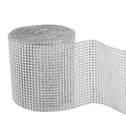 4.5" x 10 yards Diamond Bling Trim Roll of Ribbon DIA_GINA_SILV