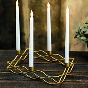 4 arm Metal Rectangular Candelabra Taper Candle Holders  - Gold IRON_CAND_TP002_L_GOLD