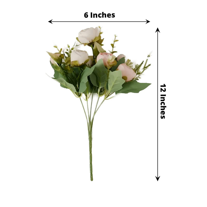 4 Bouquets 12" Silk Mini Ranunculus Artificial Flowers